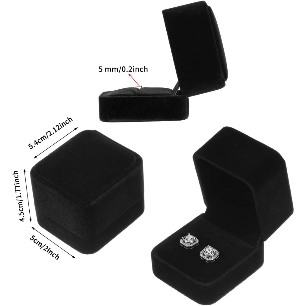 4pcs Ring Earring Box Set for Wedding and Engagement Gifts